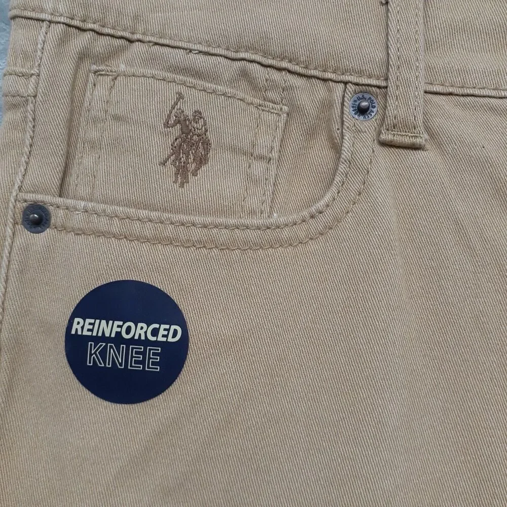 U.S. Polo Assn Straight Twill Jeans Pants Honey Yellow Boys Size 14 NWT